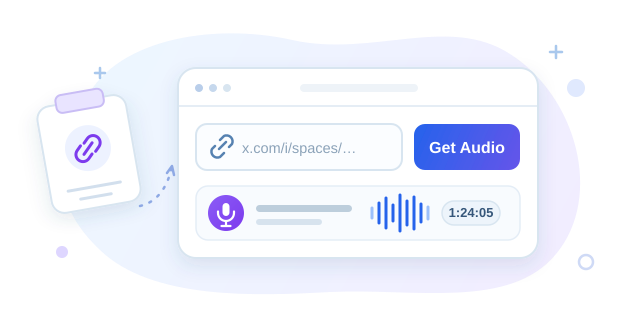 A Space link pasted into the input box next to the Get Audio button
